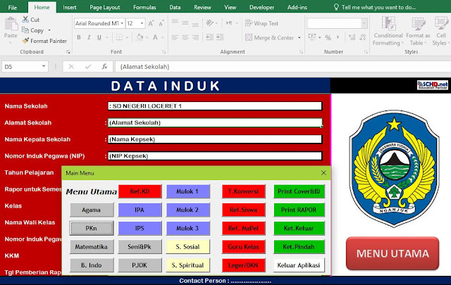 Aplikasi Excel SD/MI Kurikulum 2013 Aplikasi Excel SD/MI Kurikulum 2013