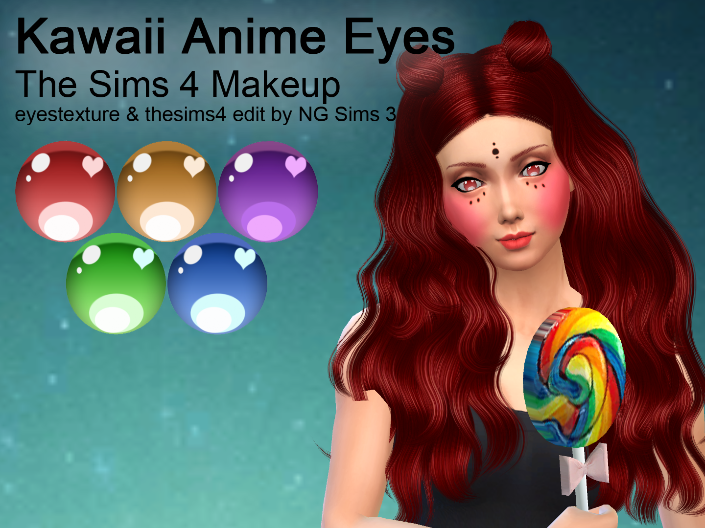 NG Sims 3: Kawaii Anime Eyes - TS4 Makeup