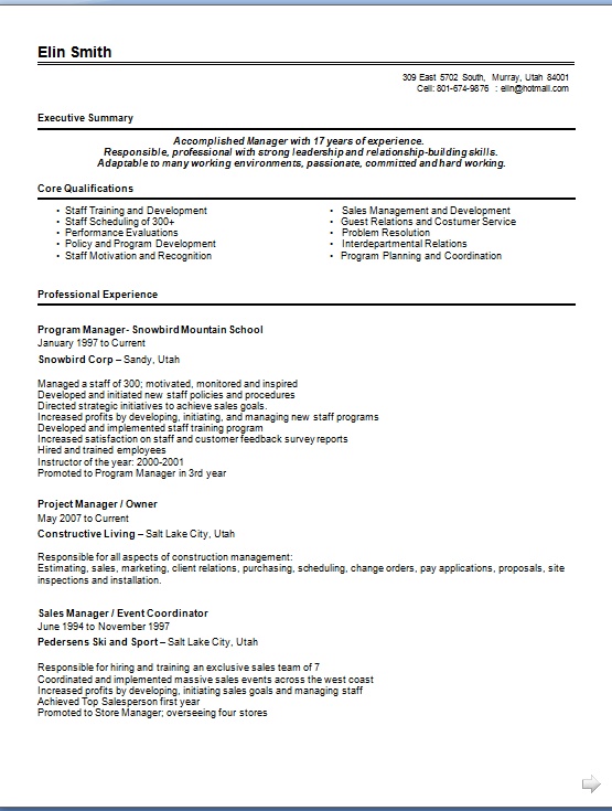 program manager resume pattern in word format free program manager resume pattern in word format free