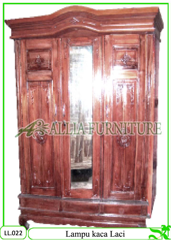 Lemari  Pakaian  Klender model  kaca  Laci Lampu Allia Furniture  Lemari  Pakaian  Klender model  kaca  Laci Lampu Allia Furniture