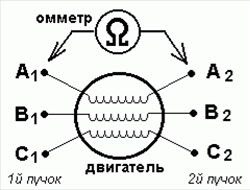 определения пар обмоток трехфазного двигателя определения пар обмоток трехфазного двигателя