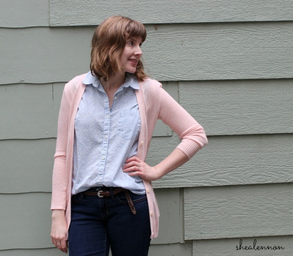 pale pink with light blue floral and jeans | www.shealennon.com