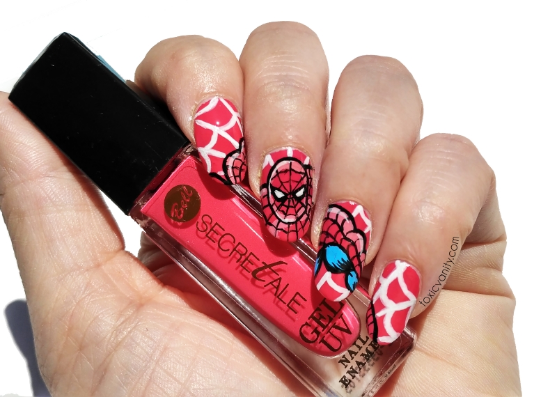 Nail art de Spiderman | Secretale Gel UV Bell 12 | Toxic Vanity | Bloglovin'