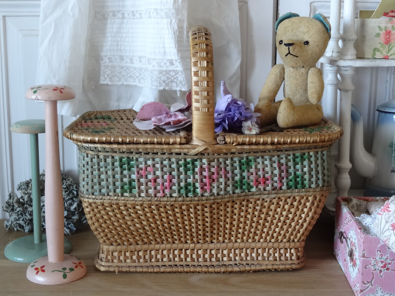 人気大割引 フランスアンティークローズパニエ バスケット/かご