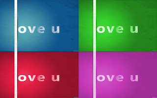 Love U Colorful Simple Text Wallpaper