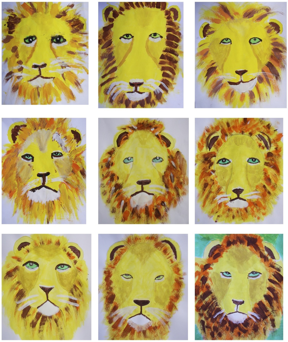 The Rolling Artroom Painting Lions in Tempera 4th 6th Grade