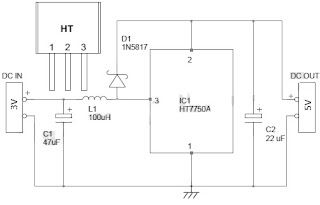 Circuit 3V to 5V Converter with HT7750A | Picture of Good Electronic