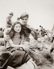 American soldier unhappy Japanese girl Occupied Japan after WW2