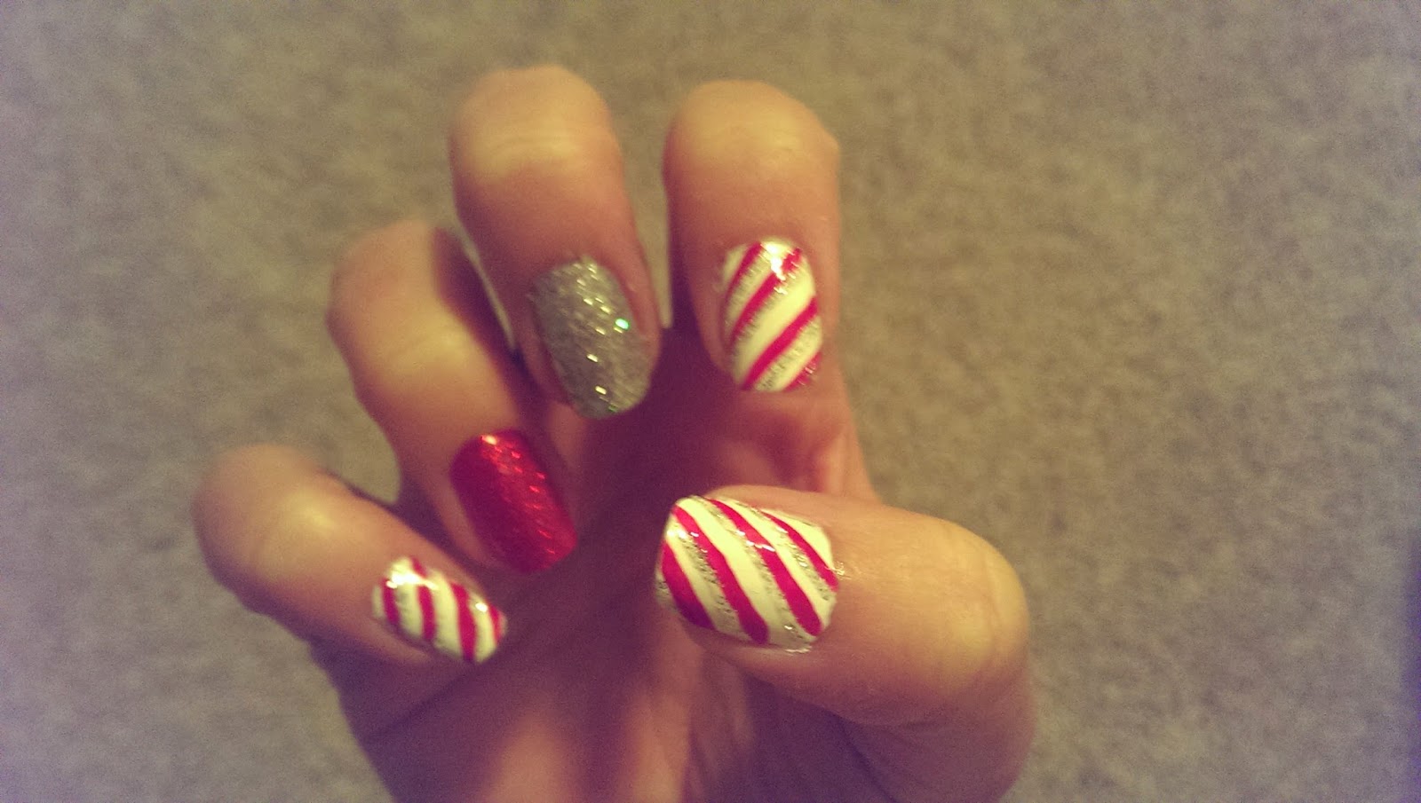 Manicure Monday - Candy Cane Striped Nails! | See the World in PINK