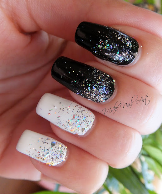 black and white holographic glitter