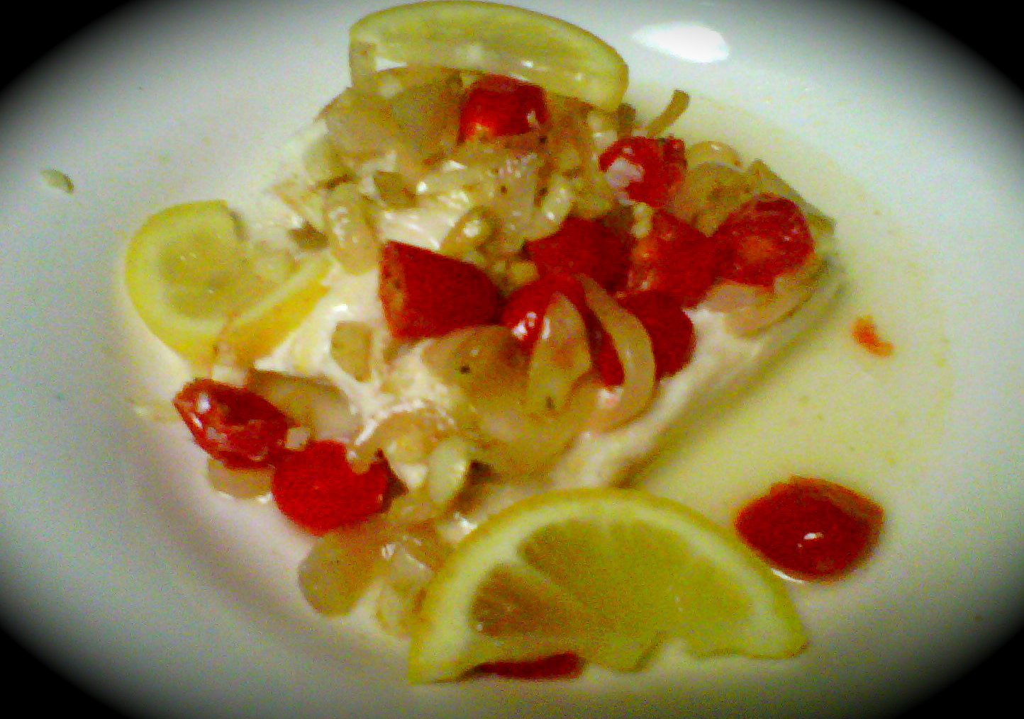  Turquoise Teaspoon Fresh Halibut with Shallots, Garlic, Lemon and