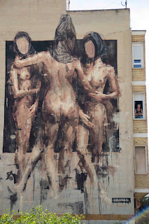 Street Art By Spanish Street Artist Borondo On the Streets Of Blanca in Spain. 3