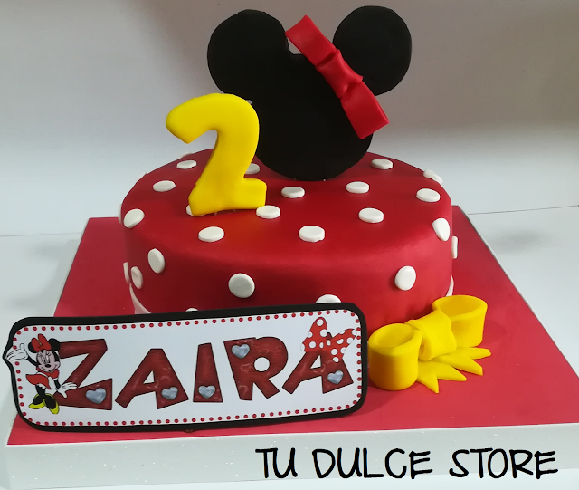 tarta fondant minnie roja