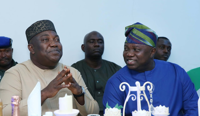 Photos: Gov. Ambode pays courtesy visit to his Enugu State counterpart, Gov. Ugwuanyi at Government house, Enugu