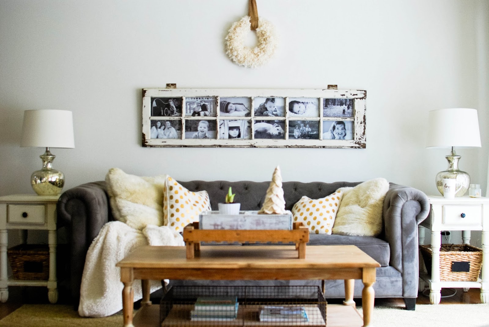 white couch with kids