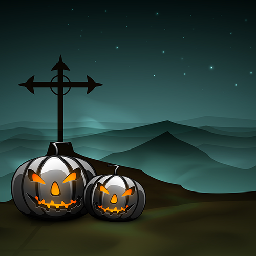 calabaza y tumba de halloween 2.0 - vector