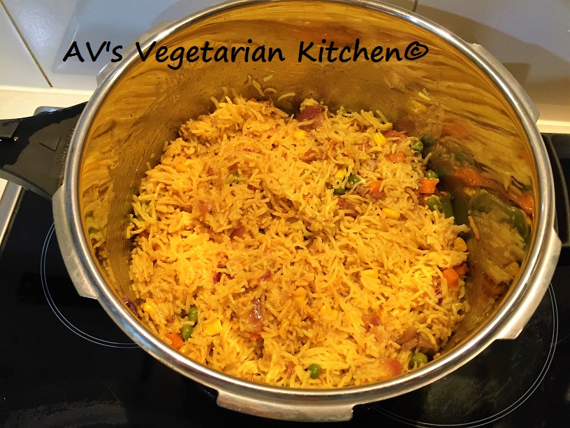 GHEE Rice with Vegetables in Pressure Cooker