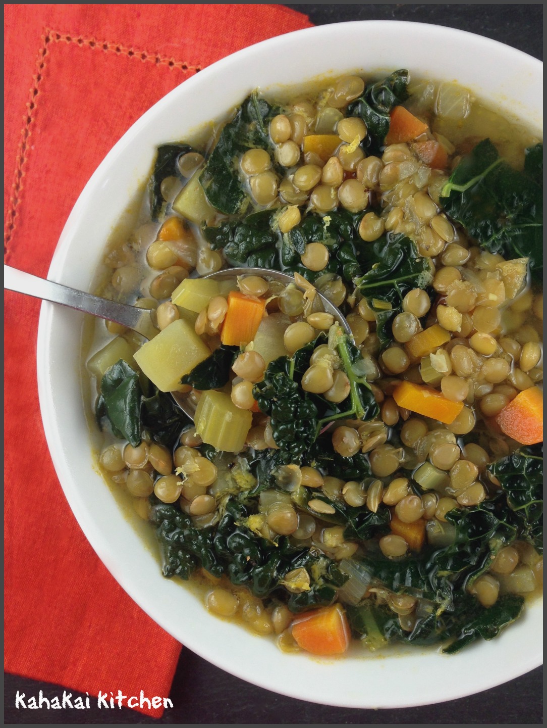 Kahakai Kitchen Lemony Lentil Soup with Greens (It's The Year of the