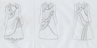 Desain sketsa  baju  muslim asimetris Total Fashion All 
