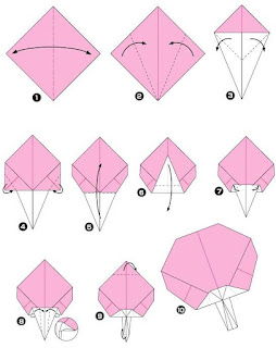 membuat ikan pari menggunakan kertas origami