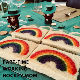 Blog With Friends, a multi-blogger project based post incorporating a theme, Rainbows | Rainbow Sheet Cake by Tamara of Part-Time Working Hockey Mom | Featured on www.BakingInATornado.com