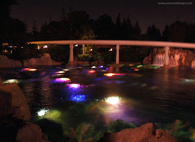 Disneyland Submarine Lagoon night Finding Nemo subs monorail