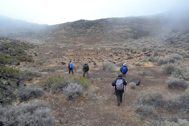 dropping into the caldera