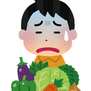 野菜が嫌いな子供のイラスト
