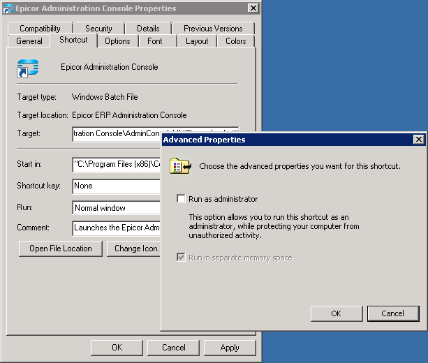 EpicorTips Epicor E10 Administration Console 'MMC could not create the