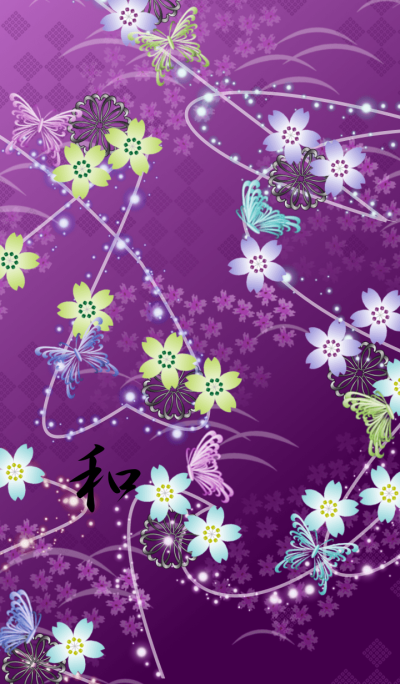 Japanese pattern flower and Butterfly 3