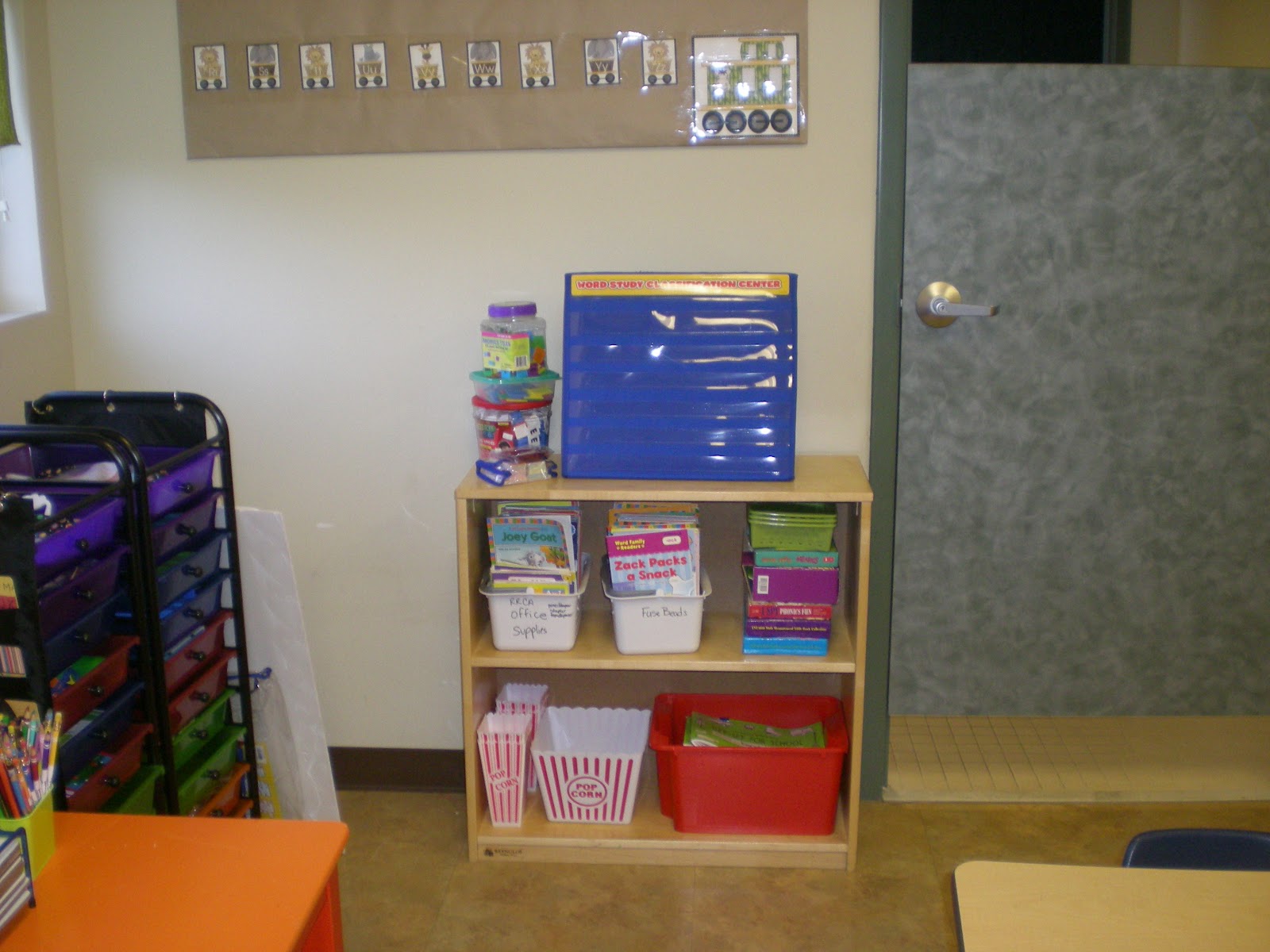Storage ideas for a small classroom!