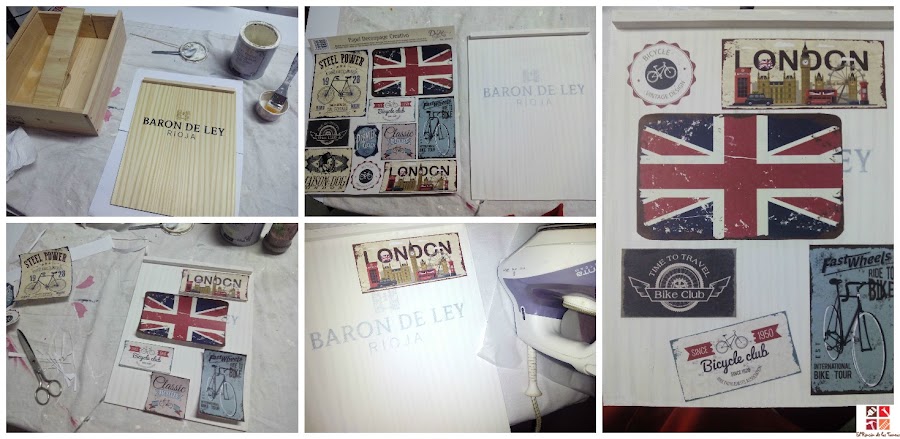 como decorar una caja de vino