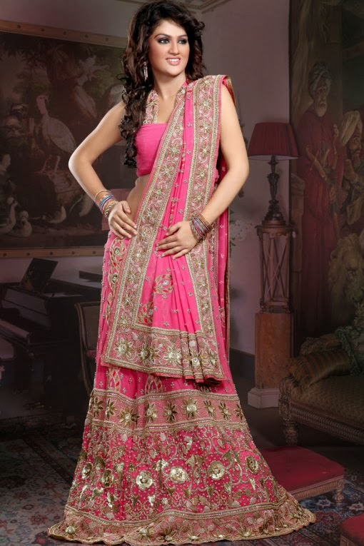 saree fashion: Bridal lahnga