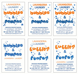 DG.MEJ: Tarjeta de presentación para lavandería 'Bubbles & pompas'