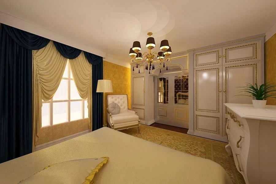 Design interior dormitor clasic de lux casa Bucuresti