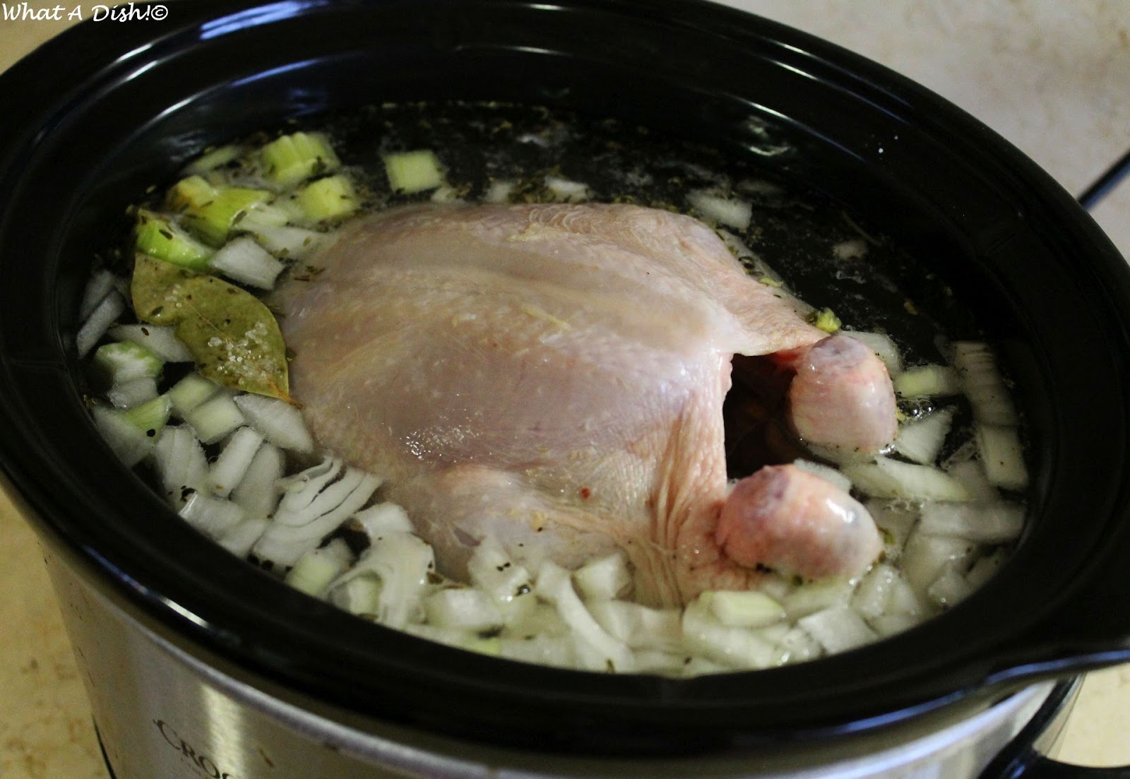 What A Dish! Slow Cooker Whole Chicken Soup