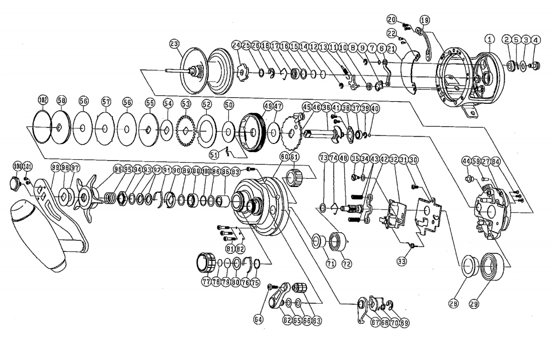 most complete fishing reels schematics