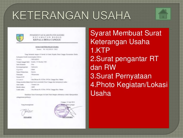 Contoh Surat Keterangan Usaha Desa Sukaluyu