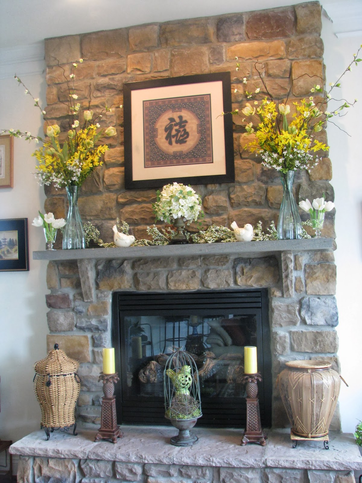 Designs by Pinky My Spring Mantle