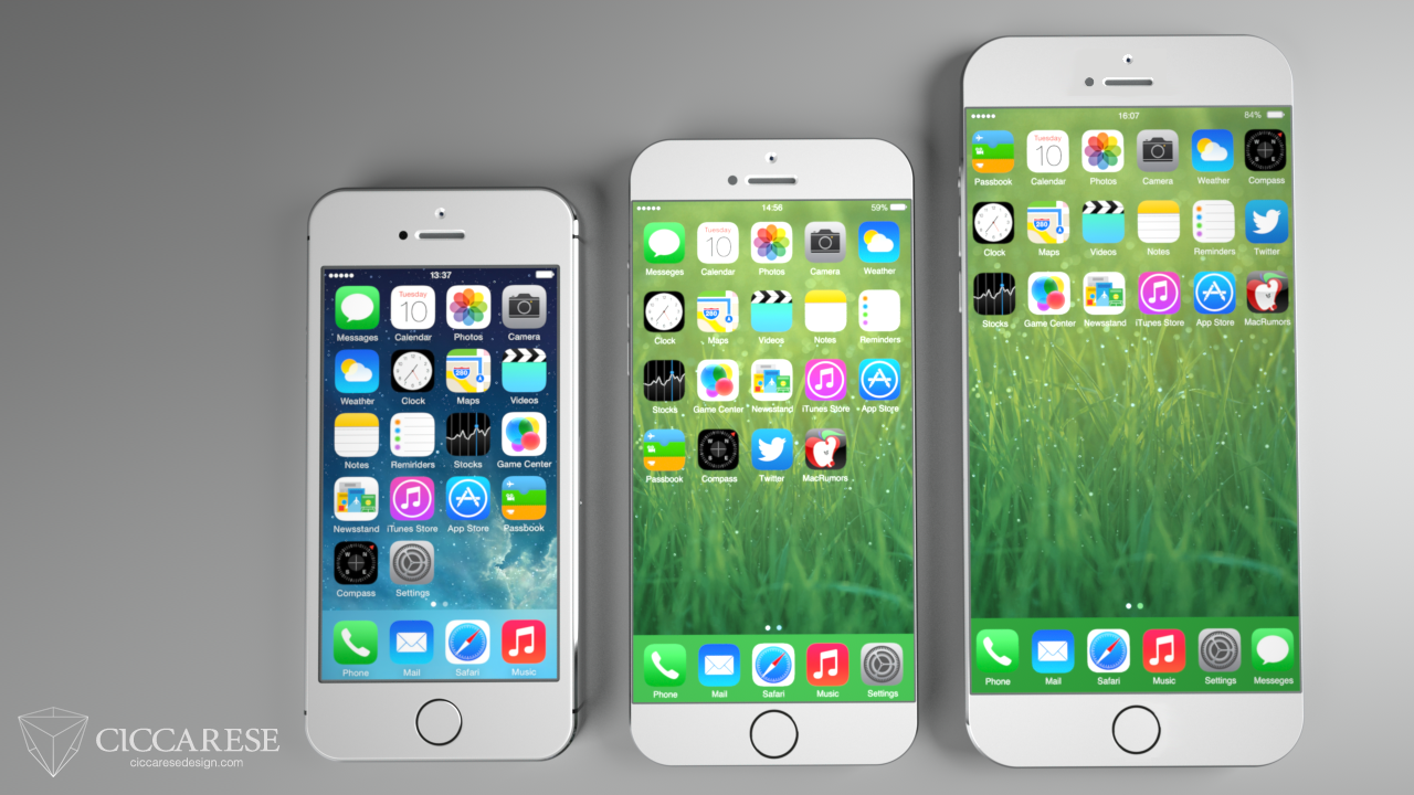 iPhone 5S (4 pulgadas) , iPhone 6 (4,7 pulgadas), iPhone 6 (5,5 pulgadas)