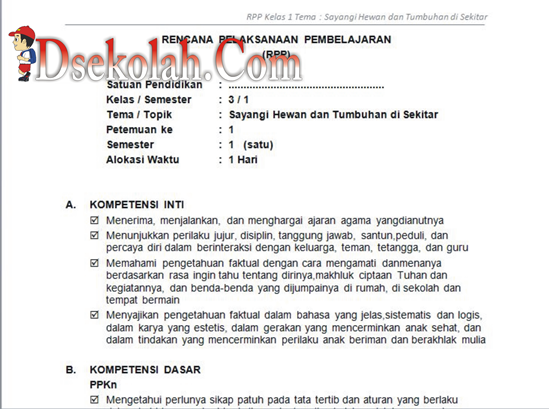 Contoh Rpp Dan Silabus Kelas 3 Sd Revisi