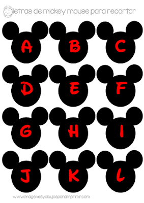 Letras de Mickey mouse para banderines
