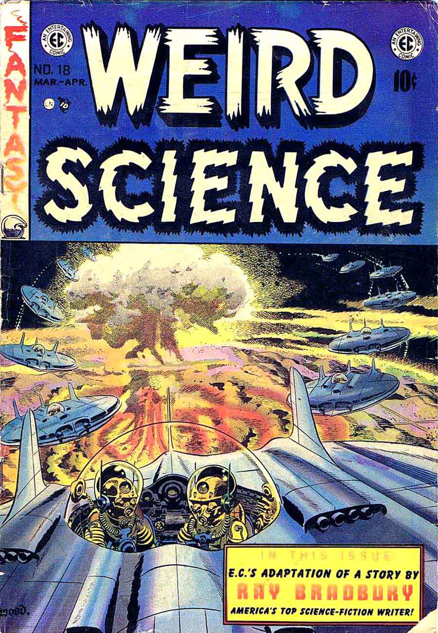 Weird Science v2 #18 ec science fiction comic book cover art by Wally Wood