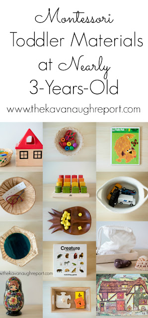 Montessori toddler materials at nearly 3-years-old. A look at toddler activities in a Montessori home. 