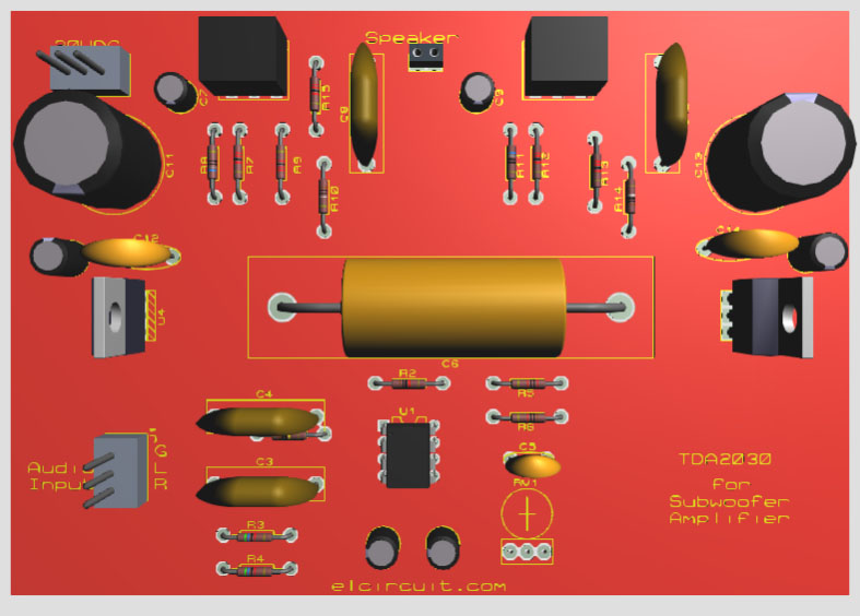 TDA2030 make for Subwoofer Amplifier Circuit - Electronic Circuit