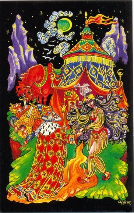 Картинки к сказке золотой петушок пушкина иллюстрации