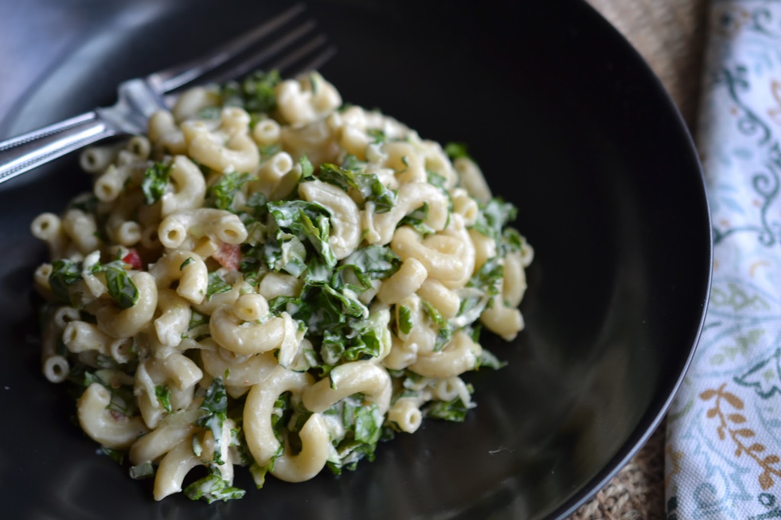Greedy Girl kale and zucchini macaroni salad