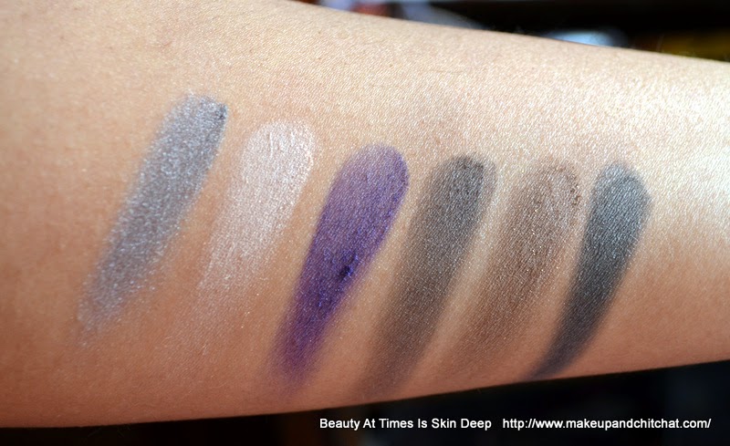 Swatches of Luscious I love Eyeshadow Glam Night Palette