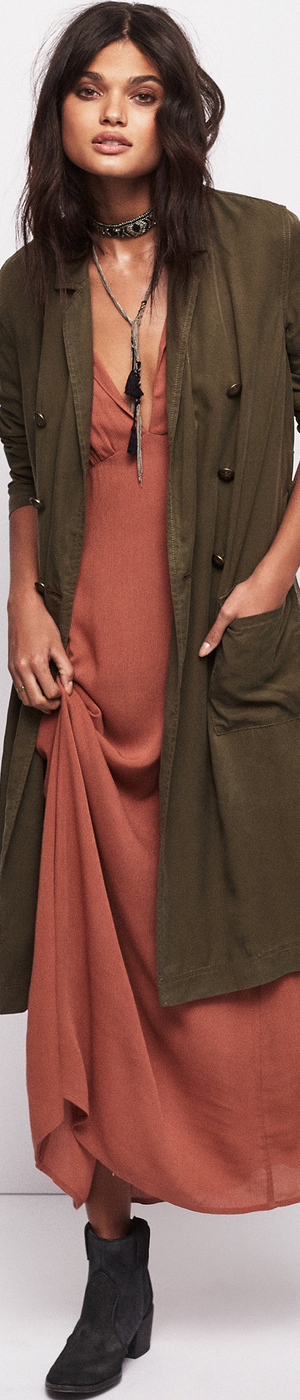 Free People Sensual Military Duster