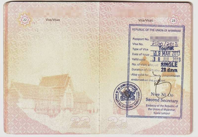 myanmar tourist visa application